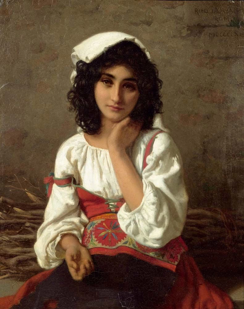 Ragazza romana in camicetta bianca, 1863